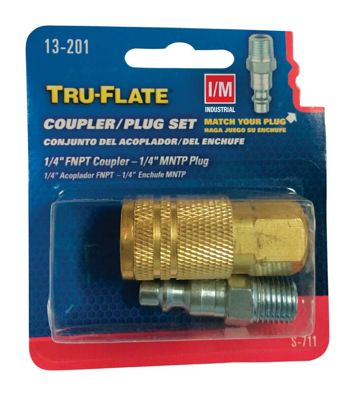 Air Coupler and Plug Set, 1/4in Industrial/Milton
