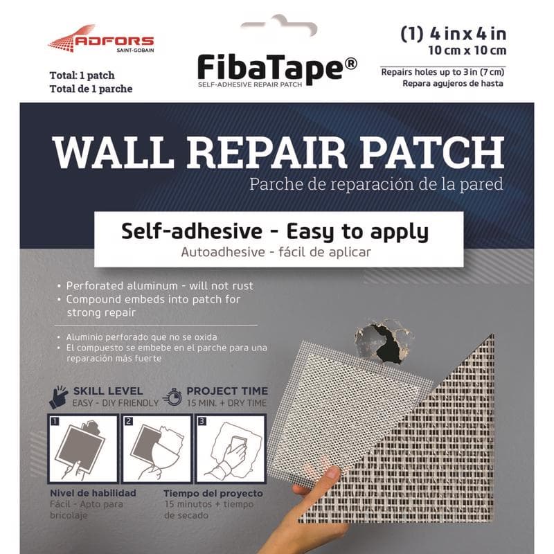 Wall Repair Patch, White 4in x 4in