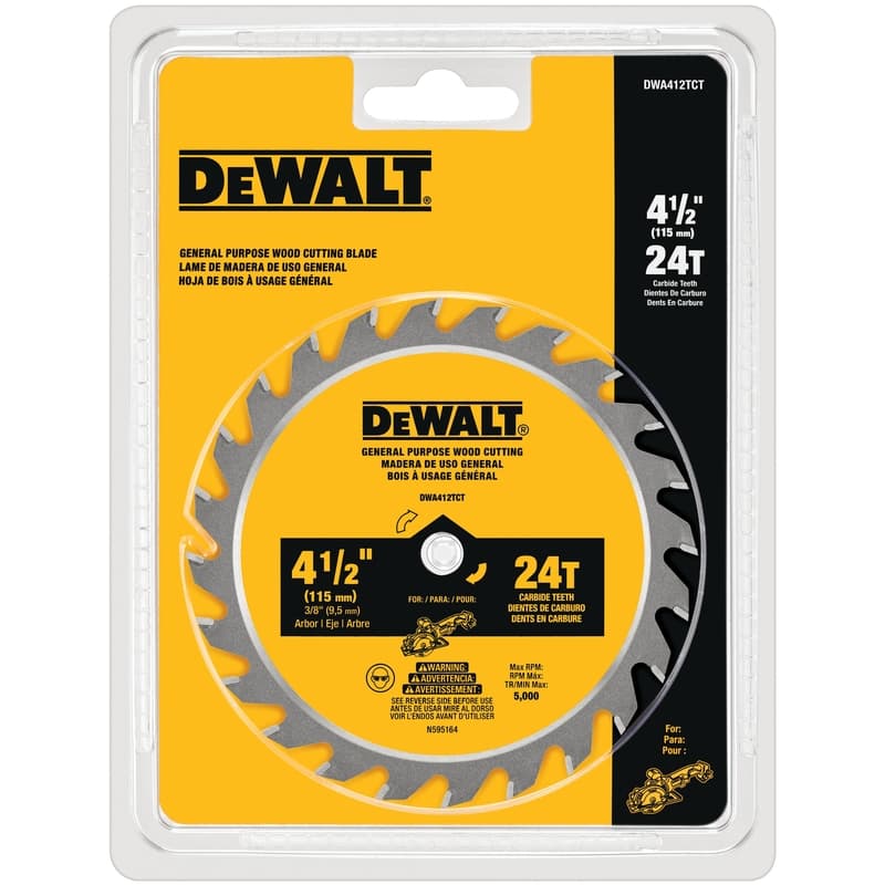DeWalt Circular Saw Blade, 4-1/2in 24T