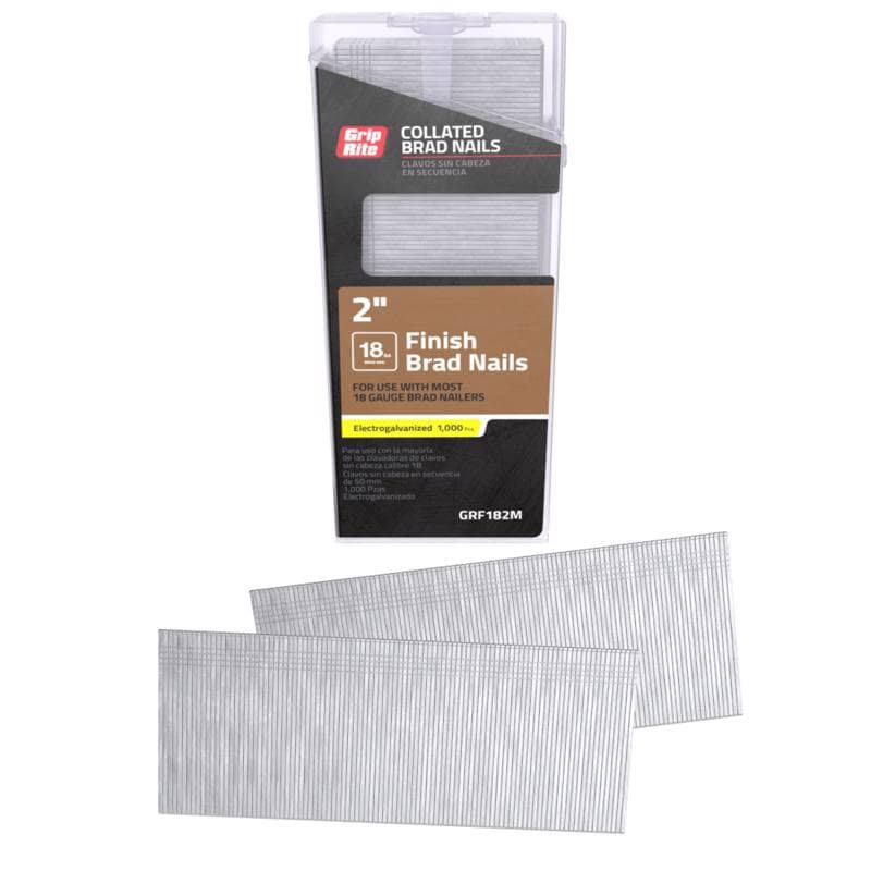 Galvanized Brad Nails, 18 Gauge 2in, 1000-Pack
