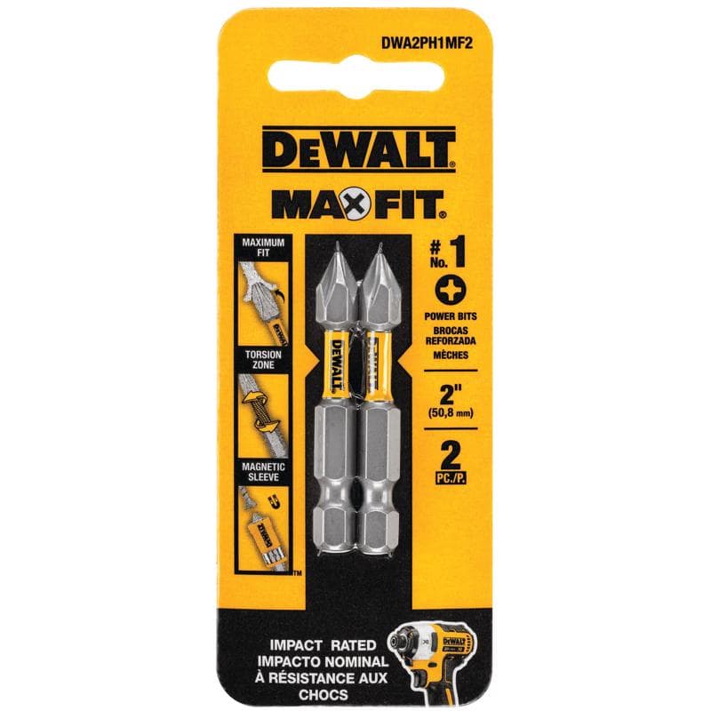 DeWalt MaxFit Phillips #1 Bit, 2in 2-Pack