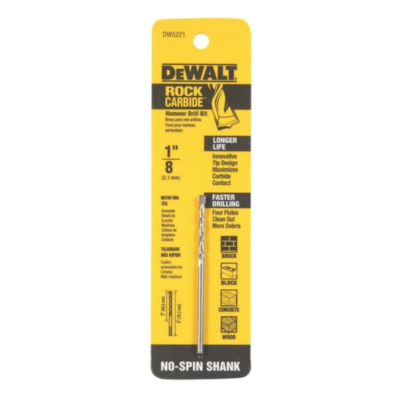DeWalt Percussion Drill Bit, 1/8in x 3in