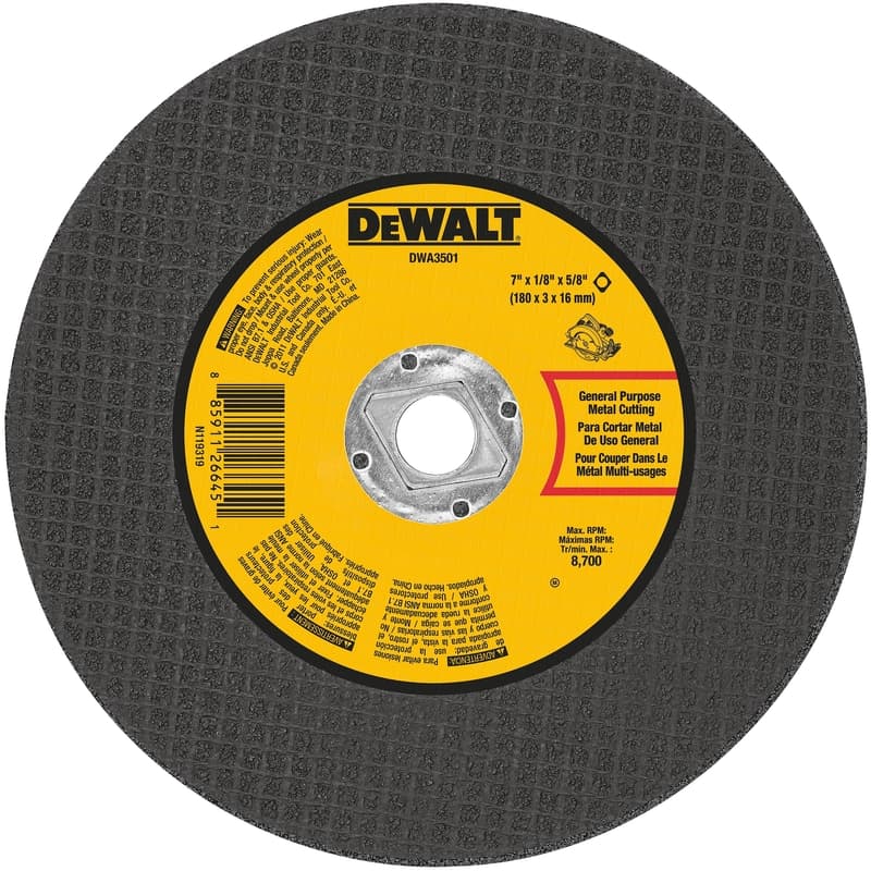 DeWalt Metal Cutting Wheel, Type 1 7in x 1/8in x 5/8in