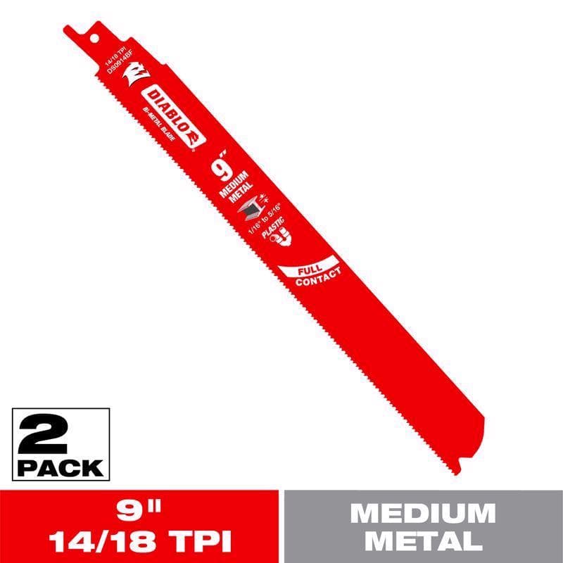 Diablo Reciprocating Saw Blade, 9in 14/18 TPI, 2-Pack