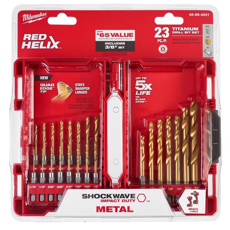 Milwaukee Titanium Hex Shank Drill Bit Set, 23-Piece