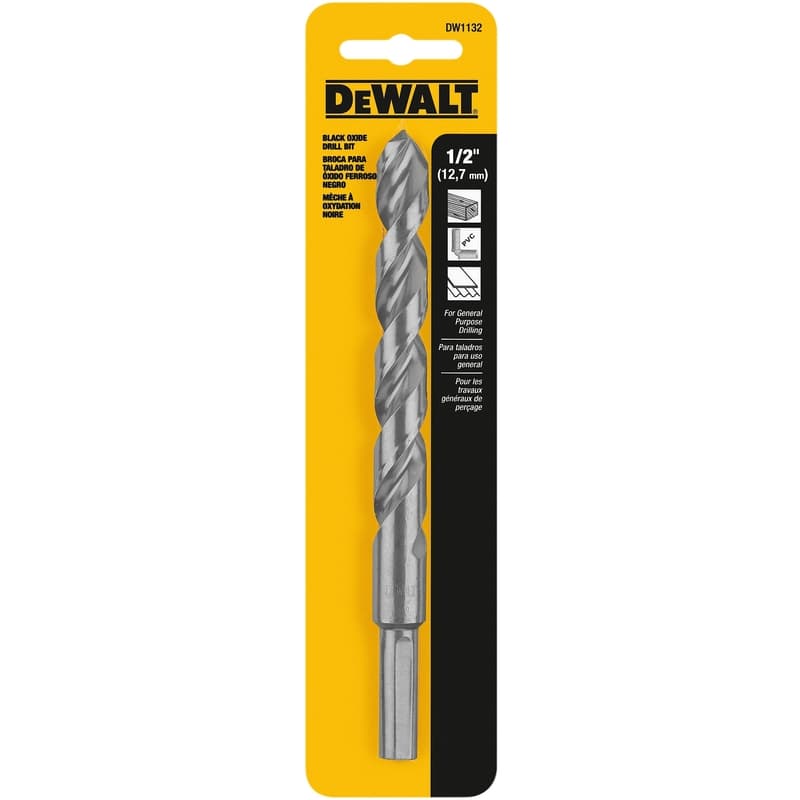DeWalt Black & Gold Drill Bit, 1/2in