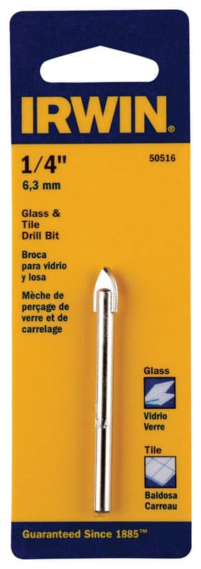 Glass & Tile Drill Bit, 1/4in x 4in