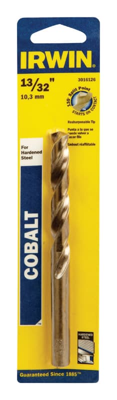 Irwin Cobalt Drill Bit, 13/32in