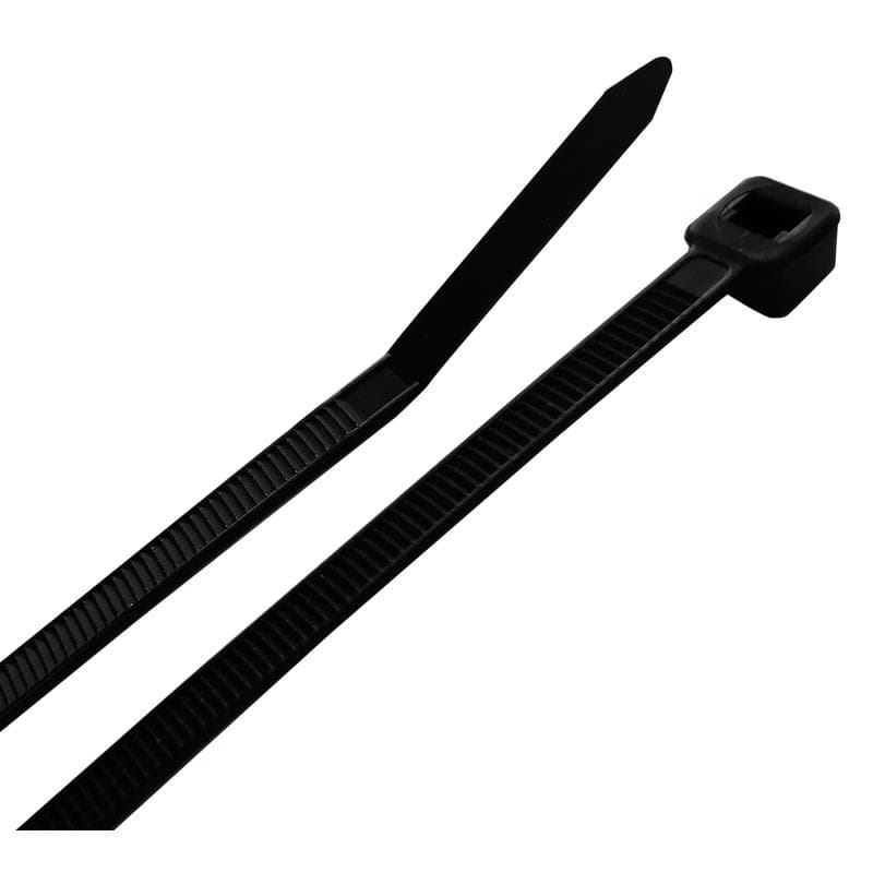 Cable Ties, 8in 75 lb, Black, 100-Pack