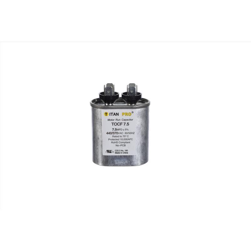 Oval Run Capacitor, 7.5 MFD 440V