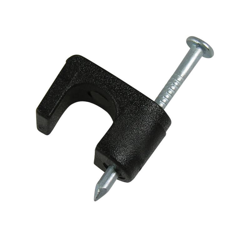 Coaxial Cable Staples, 1/4in, Black, 50-Card