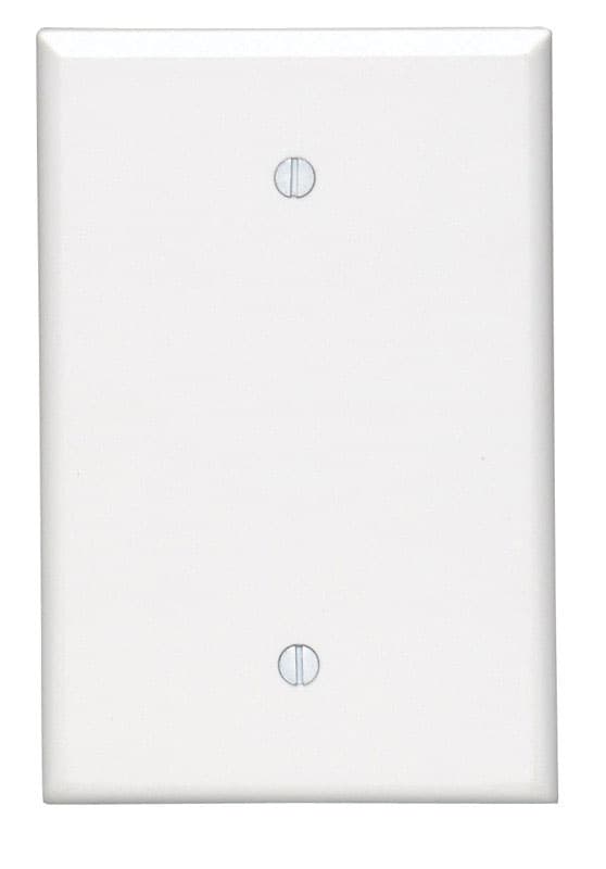 Leviton Oversize Blank Wallplate, 1-Gang, White