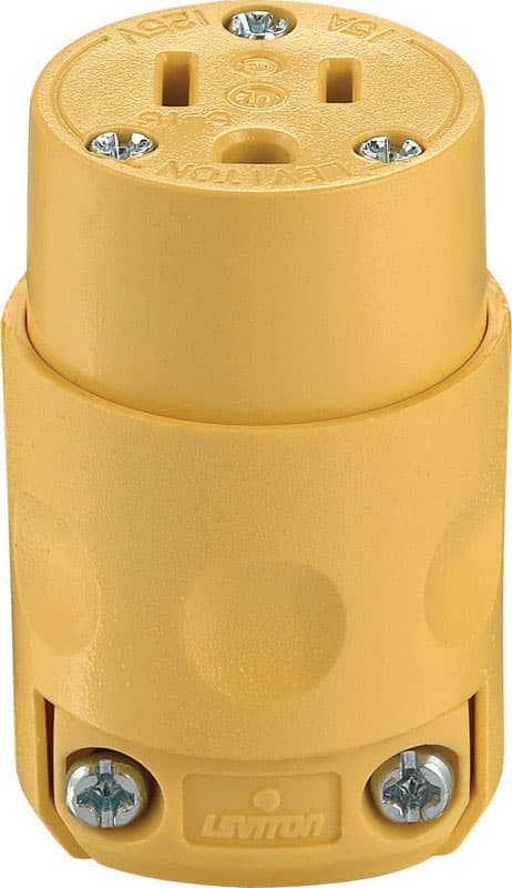 Leviton PVC Grounding Cord Connector, 3-Wire, 15A
