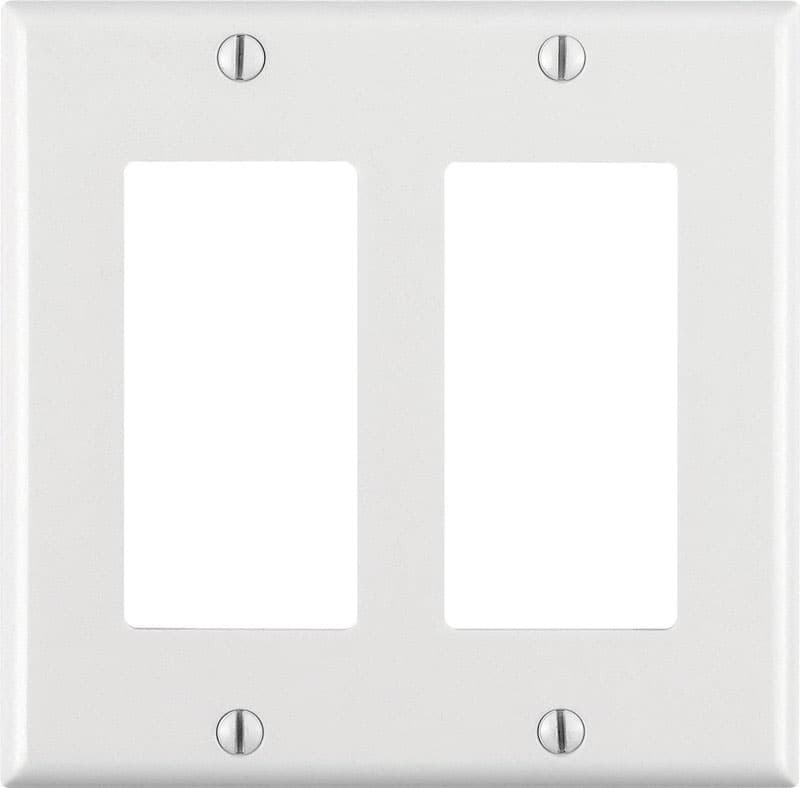 Leviton Decora Wallplate, 2-Gang, White