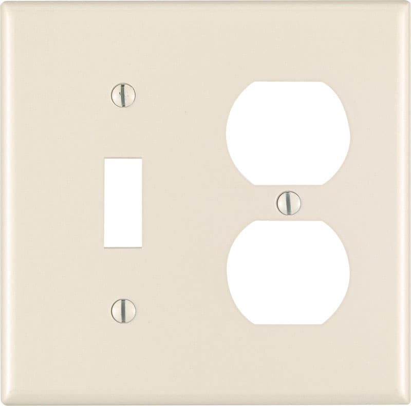 Leviton Duplex Receptacle Wallplate, 1-Gang, Almond