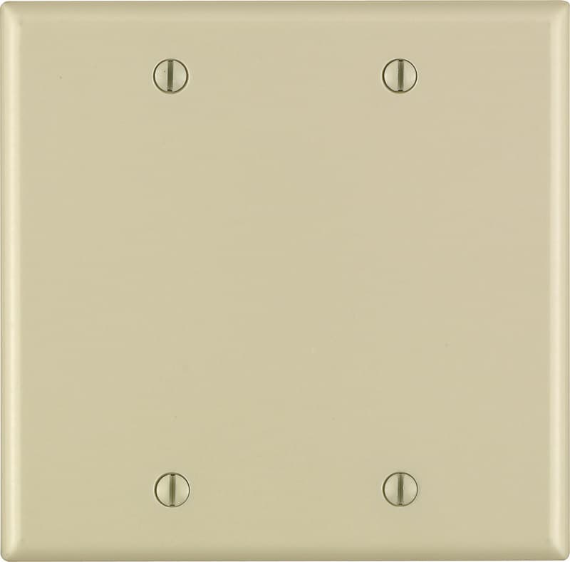 Leviton Blank Wallplate, 2-Gang, Ivory