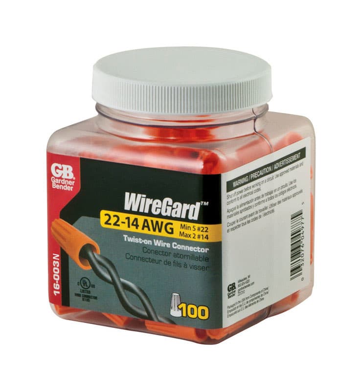 Wire Connectors, Orange, 100-Jar