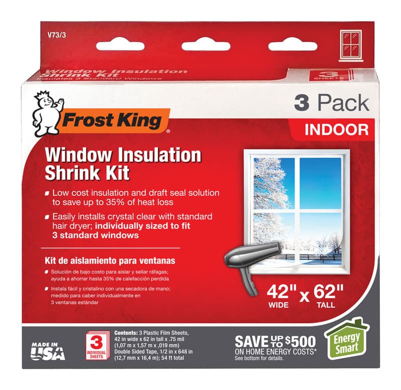 Frost King Indoor Window Insulation Kit 42in x 62in, 3-Pack