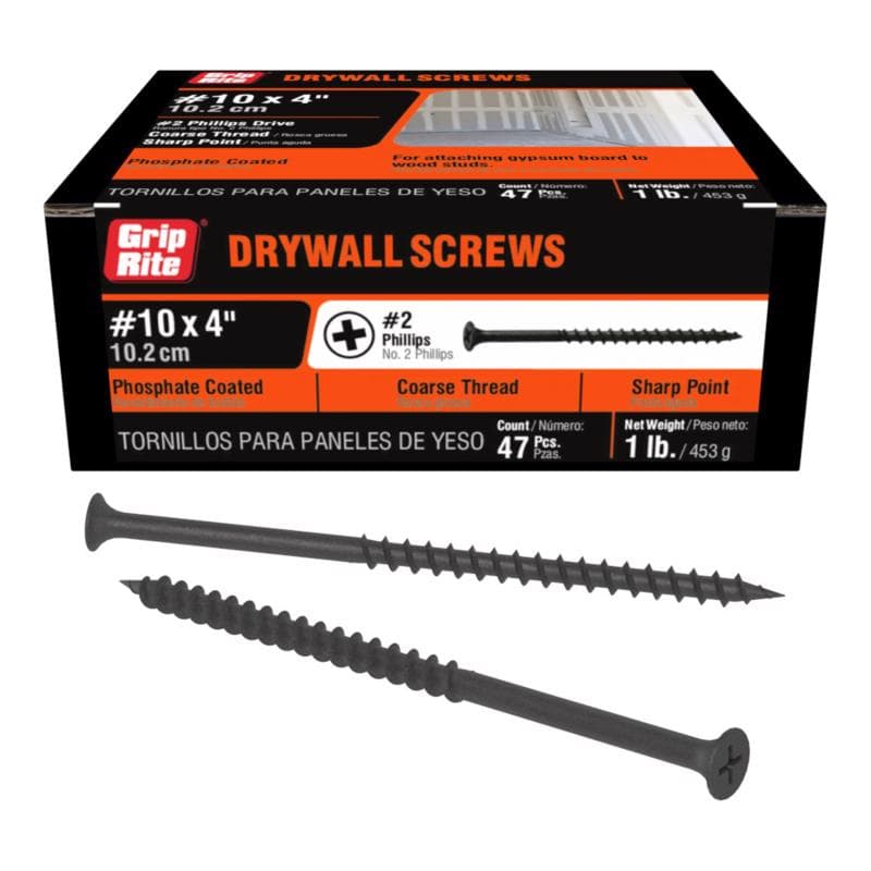 Drywall Screw Phillips #10x4in (1lb)