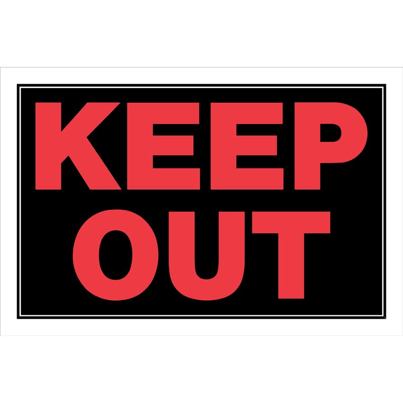 Hy-Ko Keep Out Sign 8in x 12in, Black