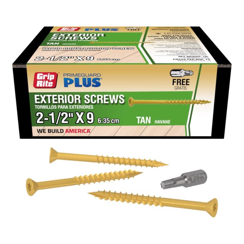 Star Drive Deck Screws #9 x 2-1/2in, Tan 1lb Box