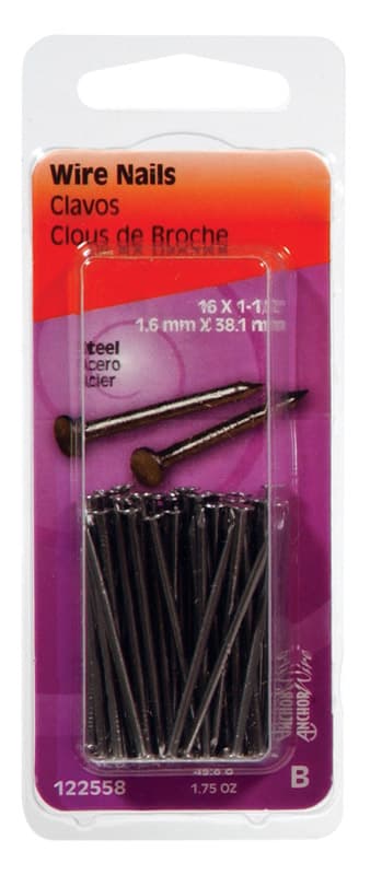 Steel Nails, 1-1/2in, 1.75oz Pack