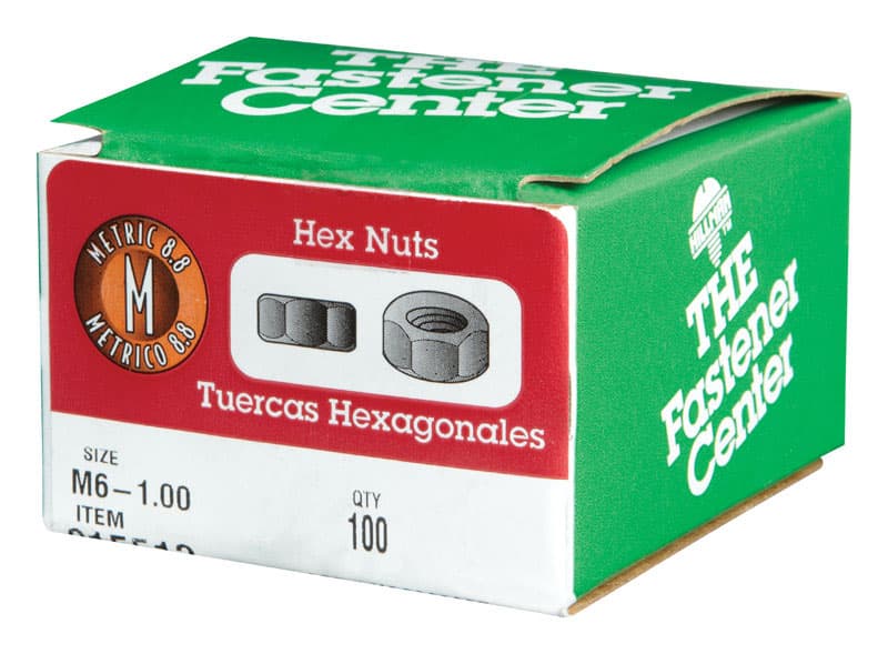 Metric Hex Nuts, M6-1.00, Box of 100