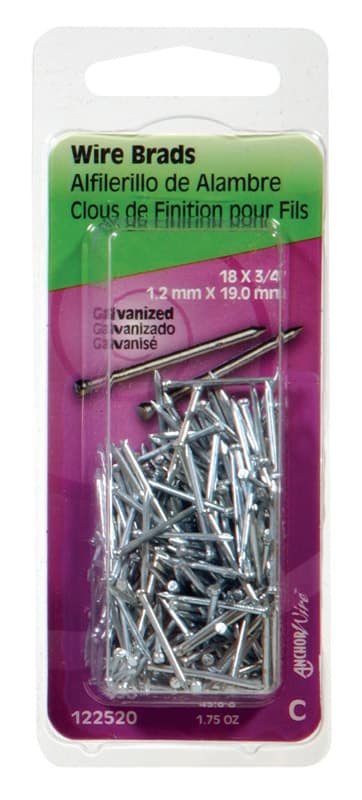 Galvanized Brads, 3/4in x 18 Gauge 1.75oz