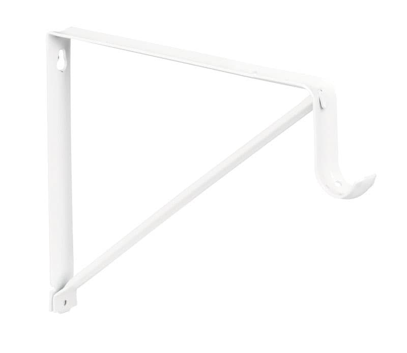 Shelf & Rod Bracket, White 11in