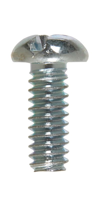 Round Head Machine Screws, Zinc #10-24 x 1/2in, 100-Box