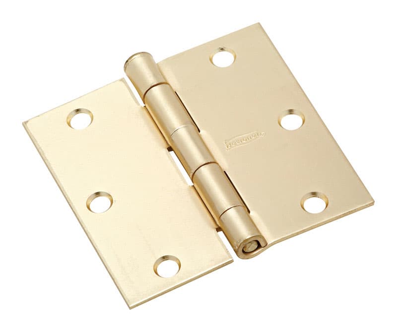 Door Hinge, Satin Brass, 3-1/2in