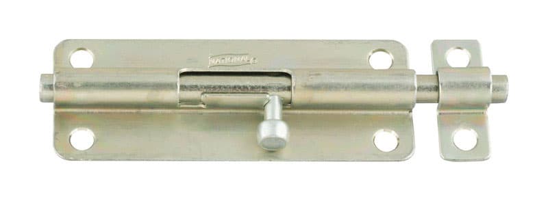 Barrel Bolt, Zinc Plated, 5in