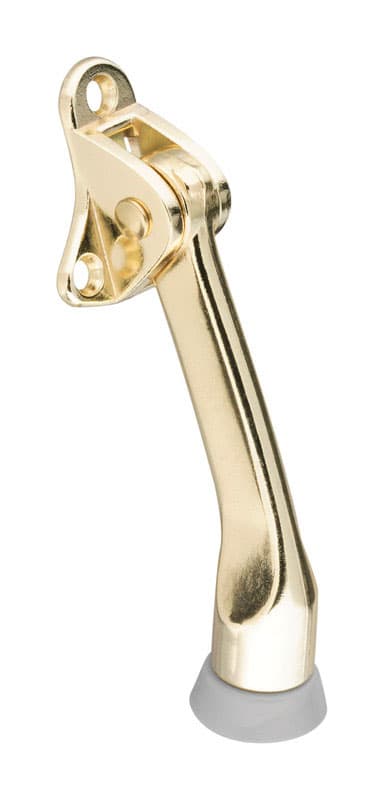 Kickdown Door Stop, Brass, 4in