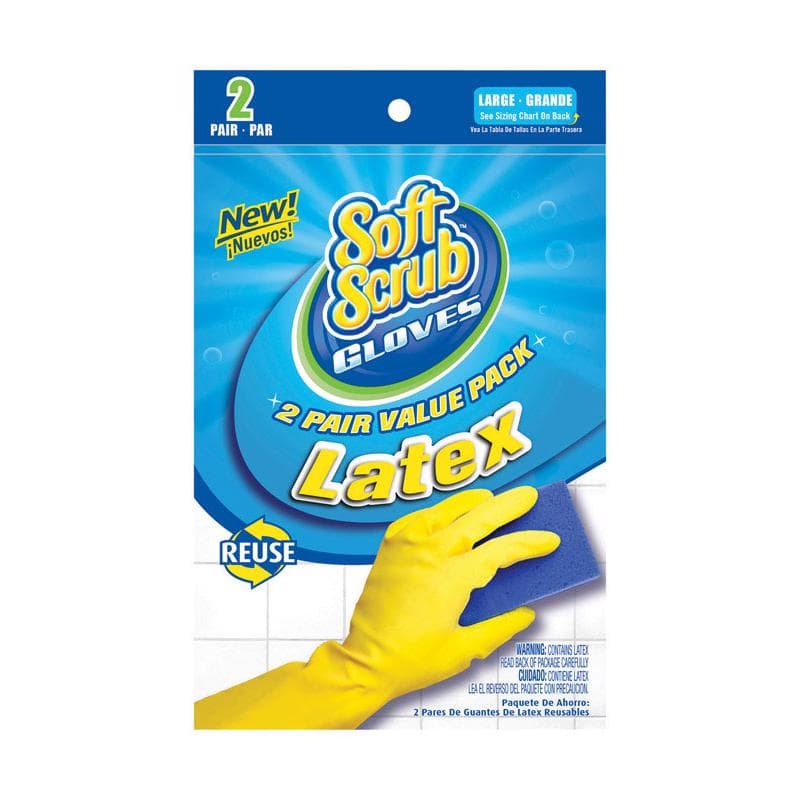 Latex Cleaning Gloves, Yellow, Large