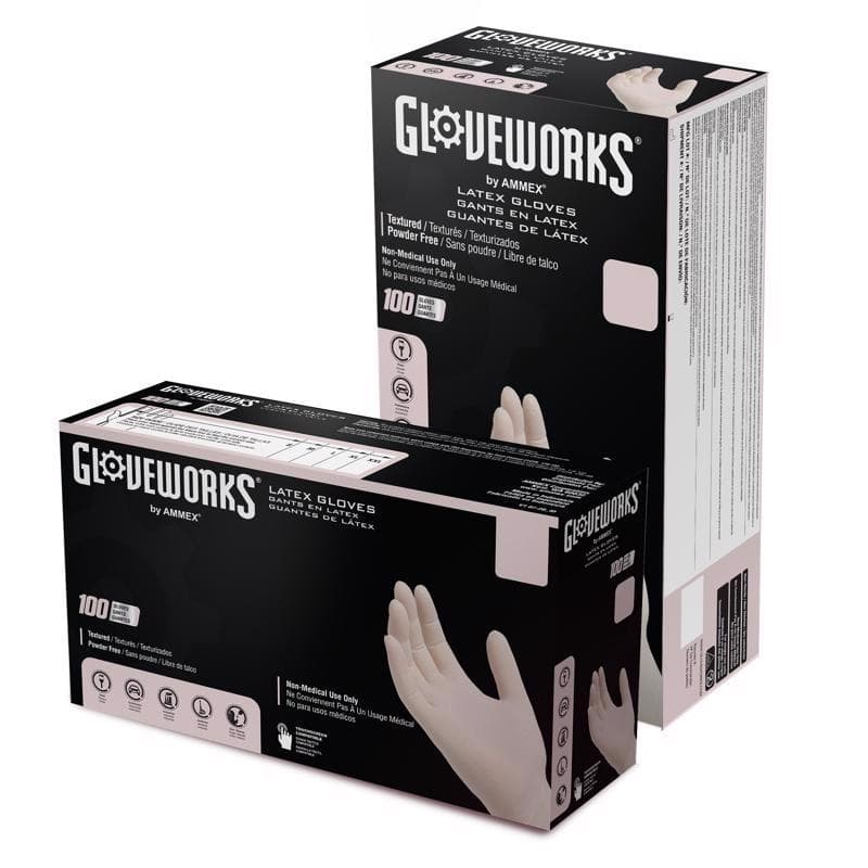 Disposable Latex Gloves, Ivory, Powder-Free, Large
