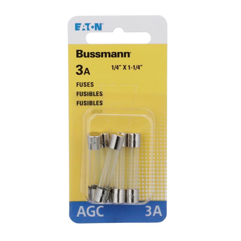 Bussmann AGC Glass Fuse, 3 Amp, 5-Card