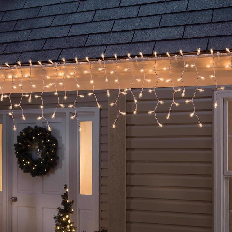 Incandescent Icicle Lights, Clear, 300-Count